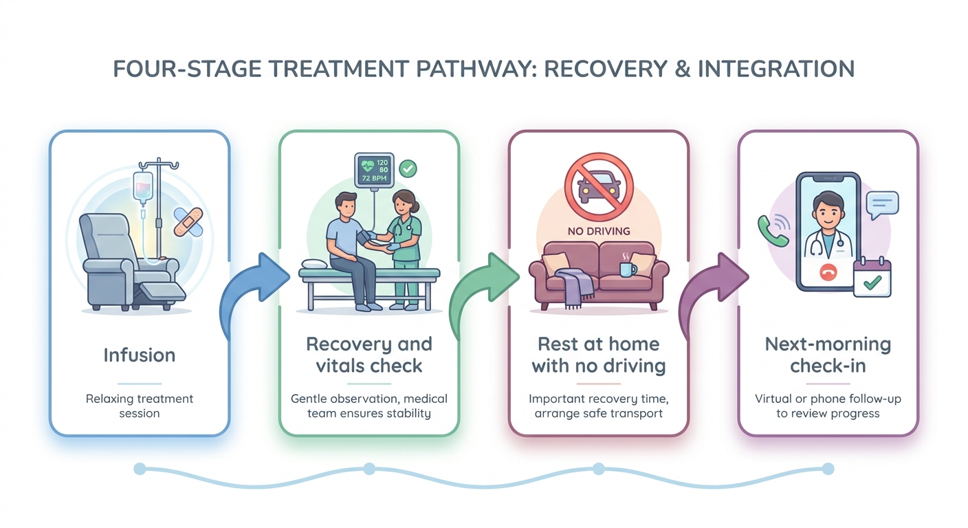 Diagram: Post-infusion 24-hour timeline